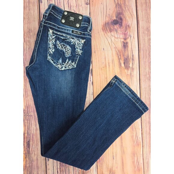 Miss Me Blinged Womens Signature Bootcut Jeans 28  (30 x 33) - Picture 3 of 11
